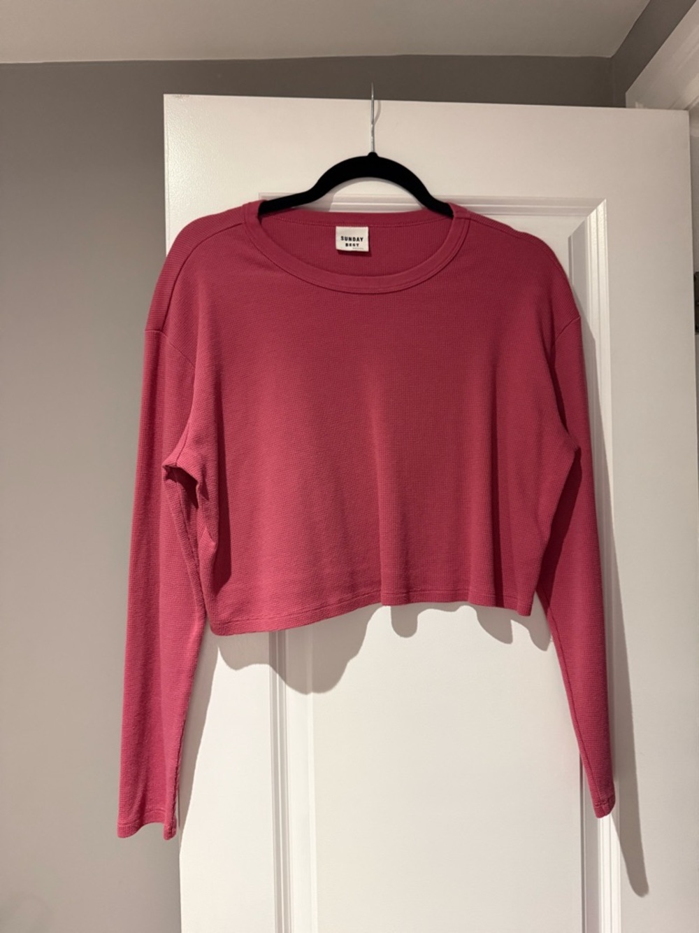 Sunday Best Waffle Cropped Long-Sleeve